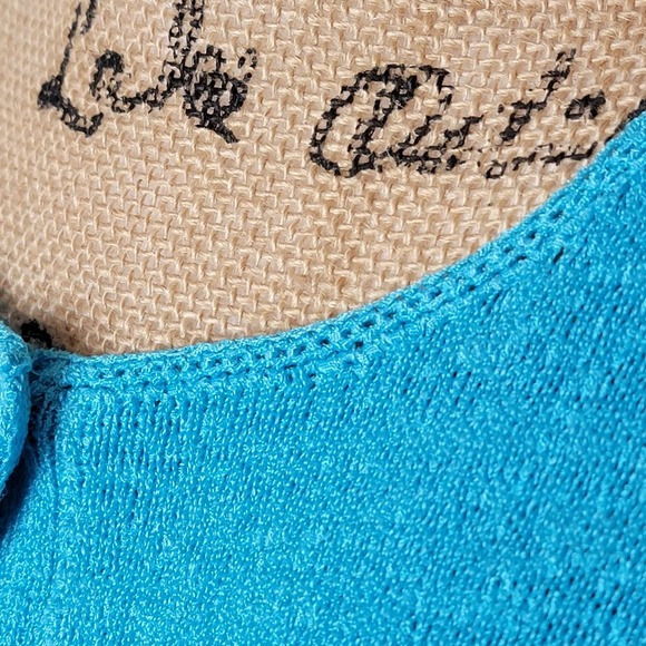 JOSEPHINE CHAUS Women's Vibrant Crochet Button Front Cardigan Size Medium Blue - Picture 8 of 11